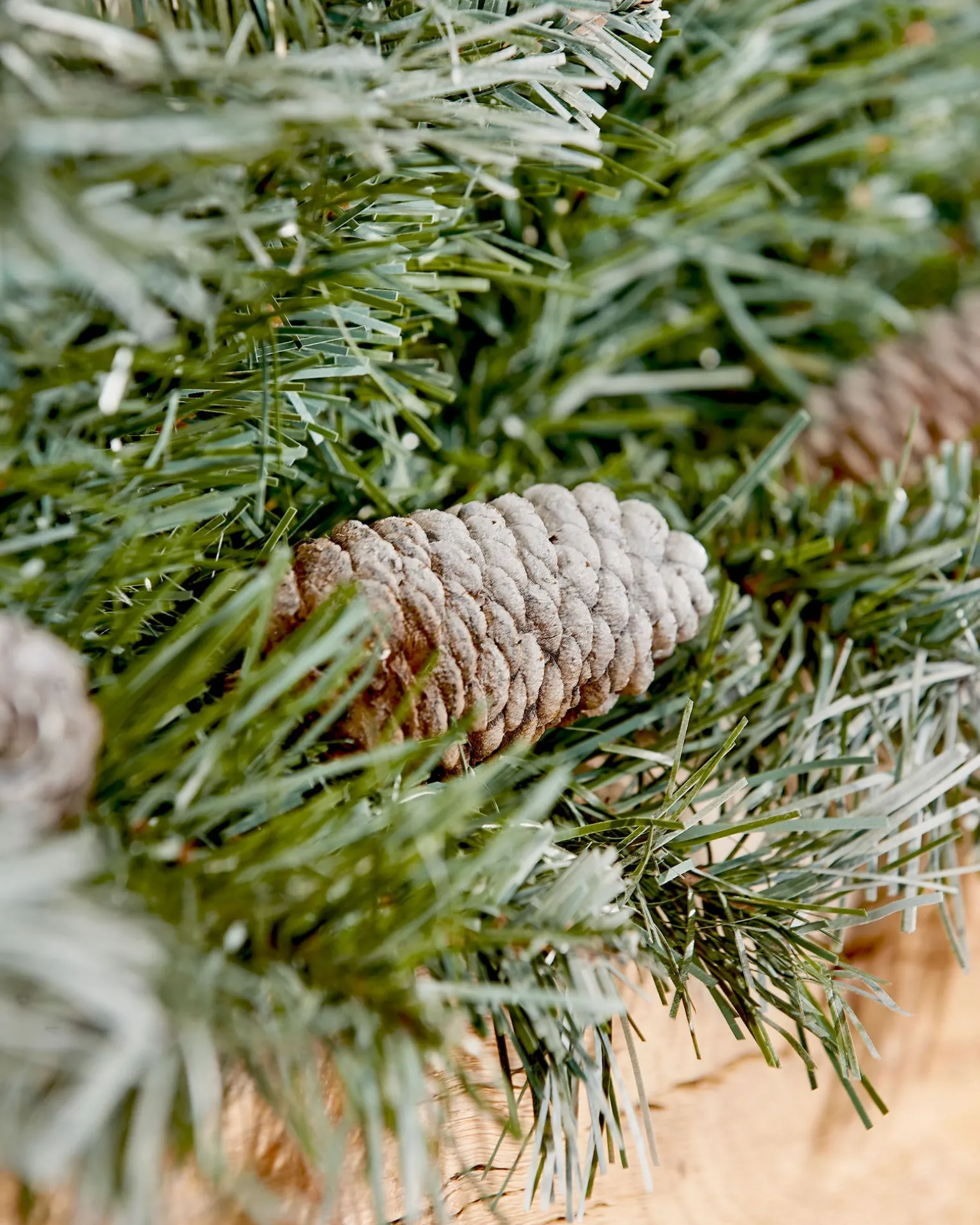 Pre-Decorated Frosted Scandinavian Blue Spruce Garland, 9 Ft