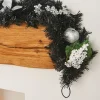 Pre-Decorated Garland, Black/Silver, 6 Ft