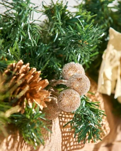 Pre-Decorated Garland, Cream/Gold, 6 Ft