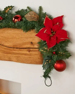 Pre-Decorated Garland, Red/Gold, 6 Ft