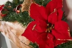 Pre-Decorated Garland, Red/Gold, 6 Ft