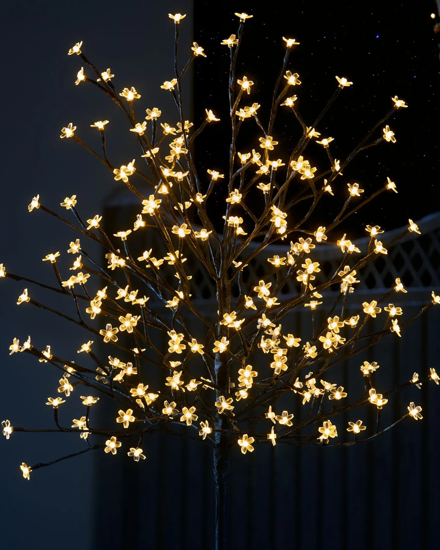 Pre-Lit 200 LED Cherry Blossom Twig Tree, White, 5 Ft