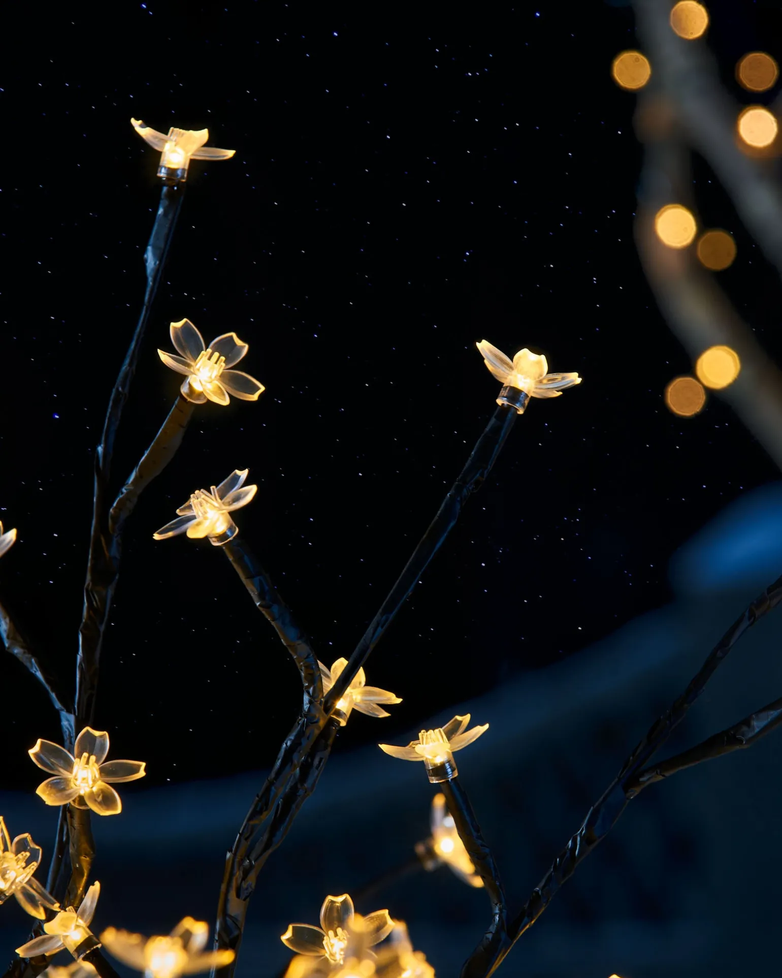 Pre-Lit 200 LED Cherry Blossom Twig Tree, White, 5 Ft
