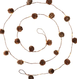 Pre-Lit 20 LED Pinecone Light String Garland, 6 Ft