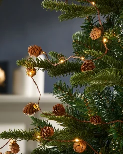 Pre-Lit 20 LED Pinecone Light String Garland, 6 Ft