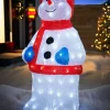 Pre-Lit Acrylic Snowman, 59 Cm