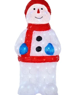 Pre-Lit Acrylic Snowman, 59 Cm