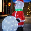 Pre-Lit Acrylic Snowman With Snowball, 60 Cm