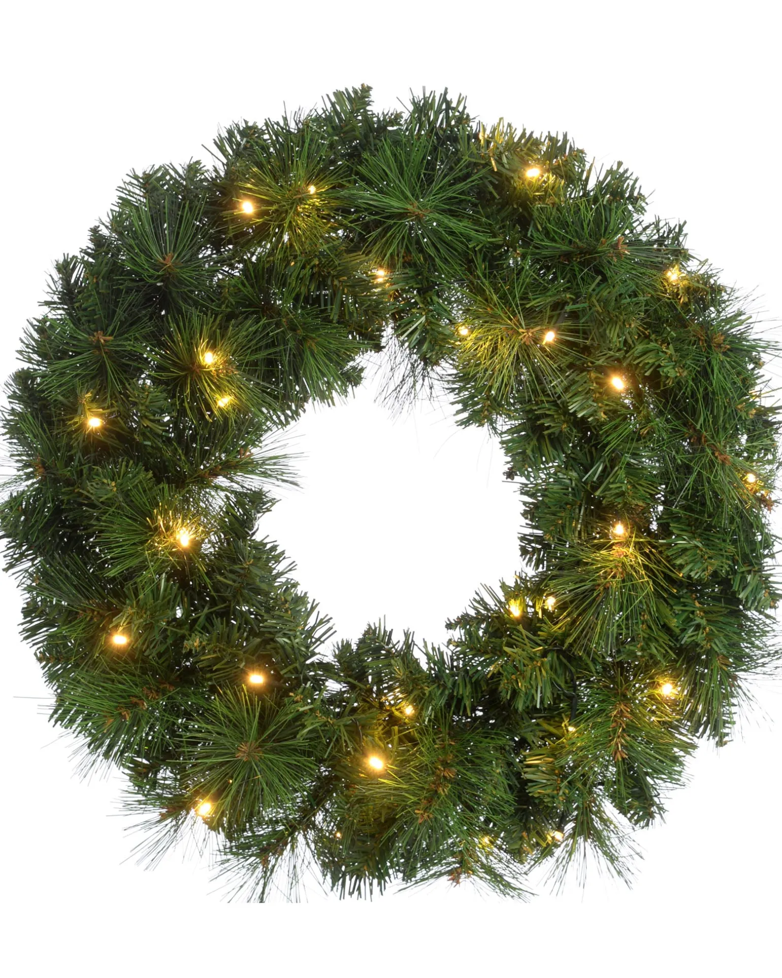 Pre-Lit Alberta Spruce Wreath, 60 Cm