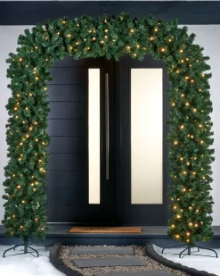 Pre-Lit Arch Doorway Garland, 8 Ft