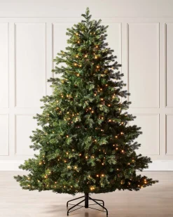 Pre-Lit Balsam Fir Christmas Tree, 7 Ft