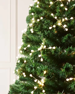 Pre-Lit Berry Cluster Fibre Optic Christmas Tree, 7 Ft
