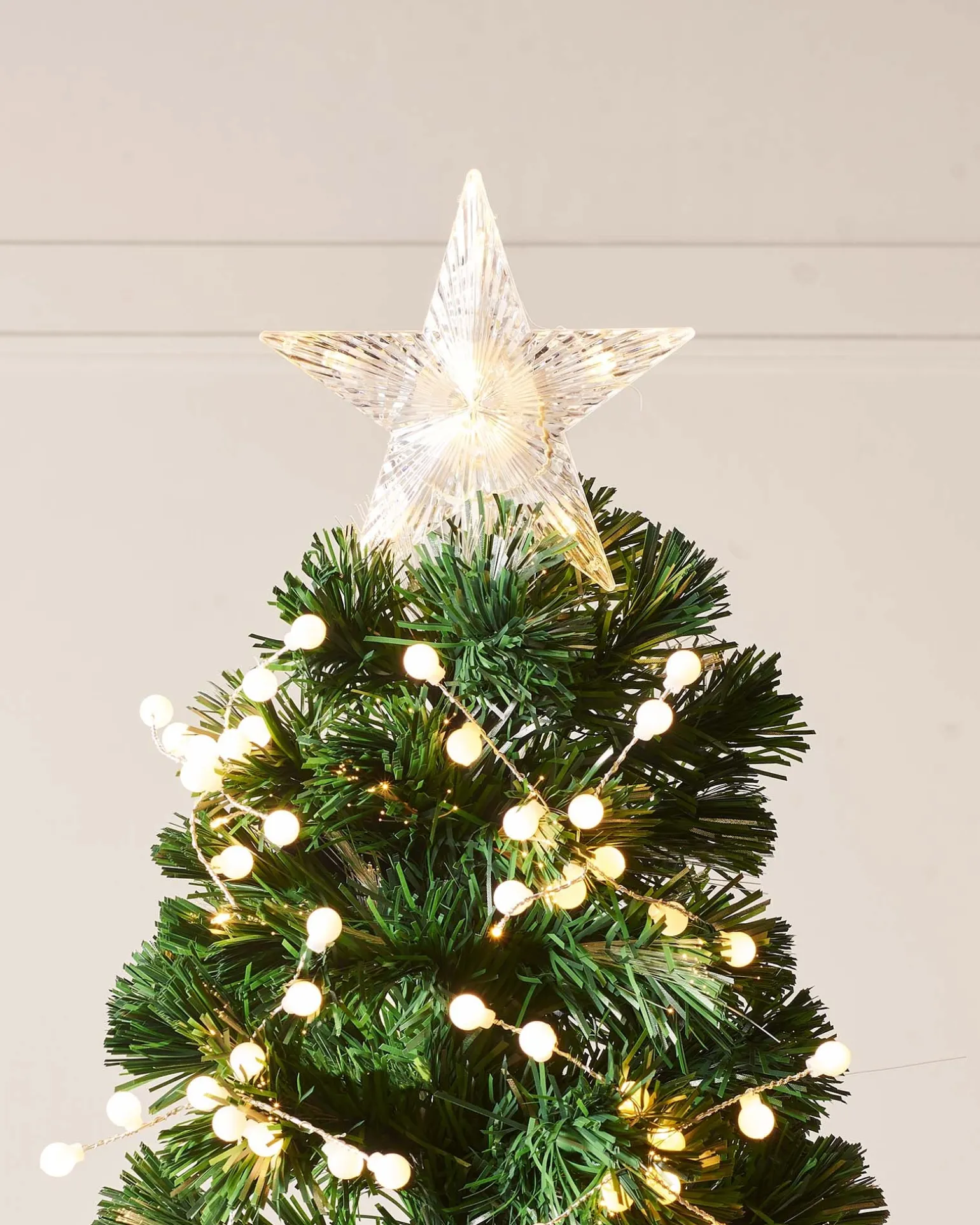 Pre-Lit Berry Cluster Fibre Optic Christmas Tree, 7 Ft