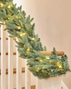 Pre-Lit Blue Mixed Pine Garland, 9 Ft