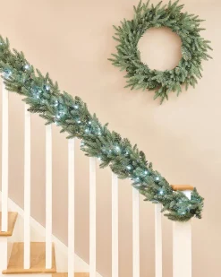 Pre-Lit Blue Mixed Pine Garland, 9 Ft
