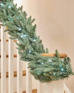 Pre-Lit Blue Mixed Pine Garland, 9 Ft