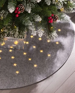 Pre-Lit Christmas Tree Mat, Grey, 98 Cm