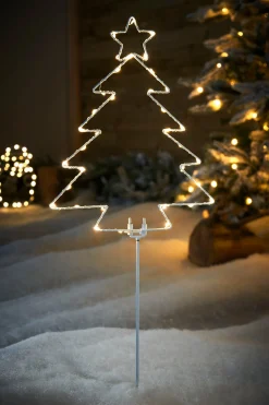 Pre-Lit Christmas Tree Pathway Stake Light, 60 Cm