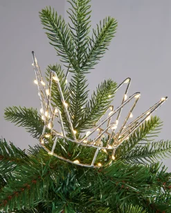 Pre-Lit Crown Christmas Tree Topper, 18 Cm