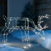 Pre-Lit 3D Grazing Reindeer Silhouette, 40 Cm