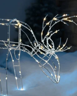 Pre-Lit 3D Grazing Reindeer Silhouette, 40 Cm