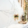 Pre-Lit 2D Metal Star, Silver, 60 Cm