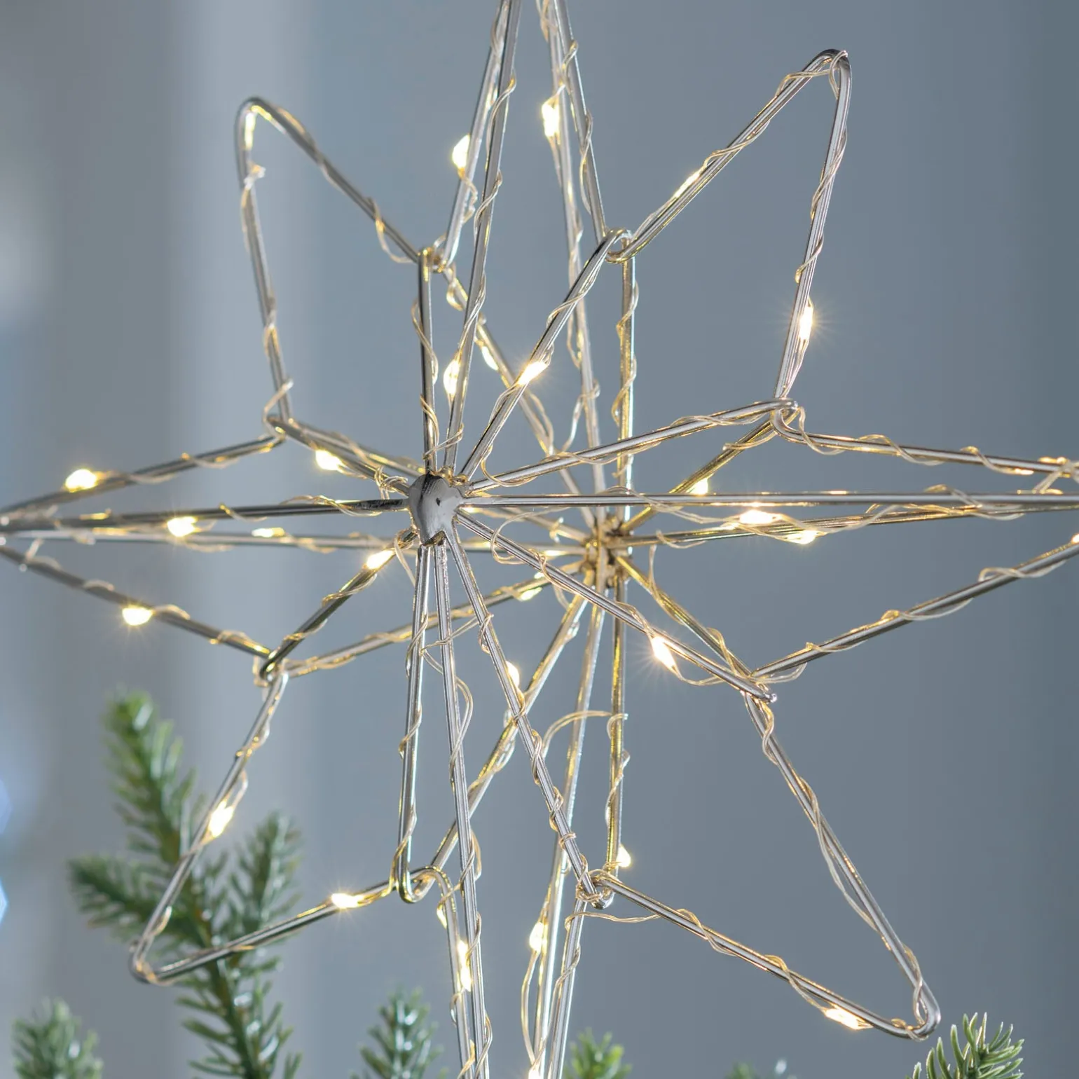 Pre-Lit 3D North Star Christmas Tree Topper, 37 Cm
