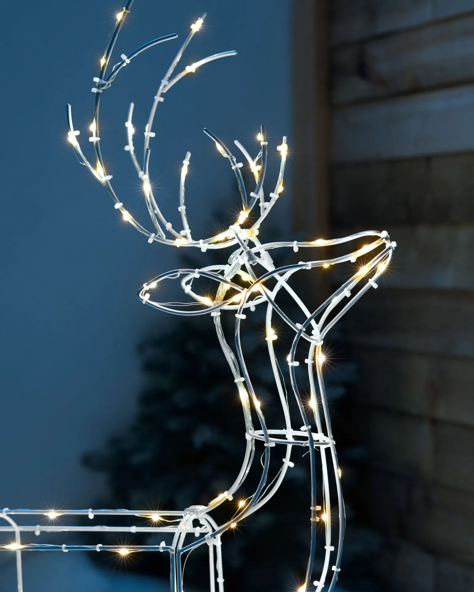 Pre-Lit 3D Standing Reindeer Silhouette, 87 Cm