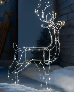 Pre-Lit 3D Standing Reindeer Silhouette, 87 Cm