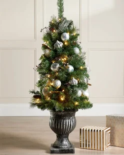 Pre-Lit Decorated Christmas Tree, 4 Ft