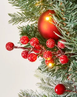 Pre-Lit Decorated Frosted Wreath, 60 Cm