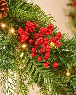 Pre-Lit Decorated Garland, Pinecones & Berries, 9 Ft