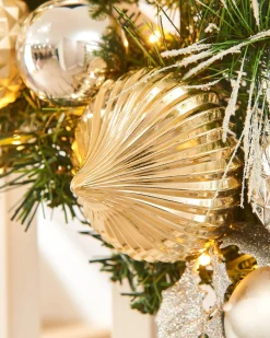 Pre-Lit Decorated Garland, Silver/Champagne/Gold, 9 Ft