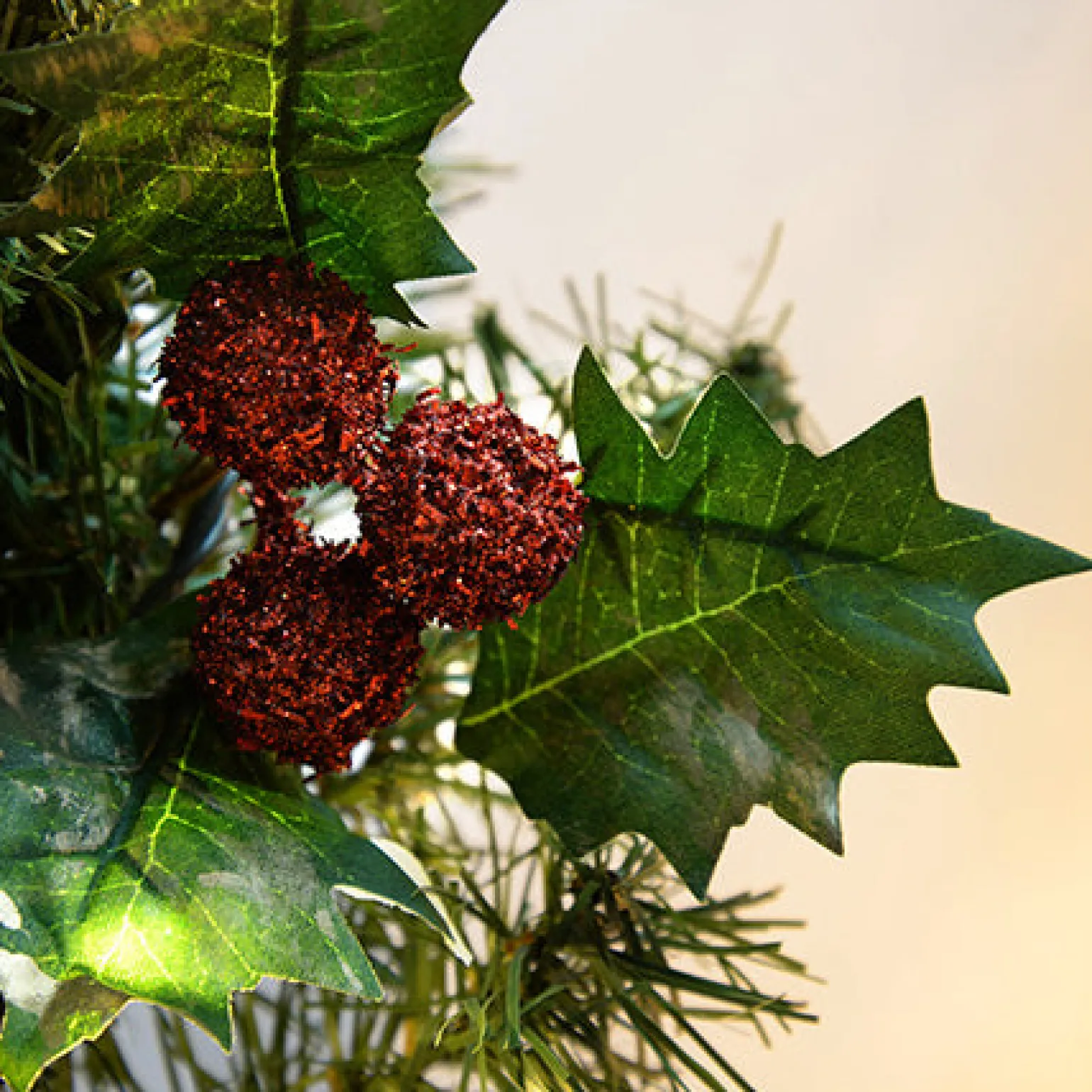 Pre-Lit Decorated Garland, Red/Gold, 9 Ft