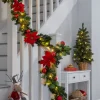 Pre-Lit Decorated Multi-Function Garland, Red/Gold, 9 Ft