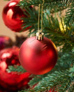 Pre-Lit Decorated Pop-Up Christmas Tree, Red & White, 6 Ft