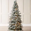 Pre-Lit Decorated Snow Flocked Pop-Up Christmas Tree, 6 Ft