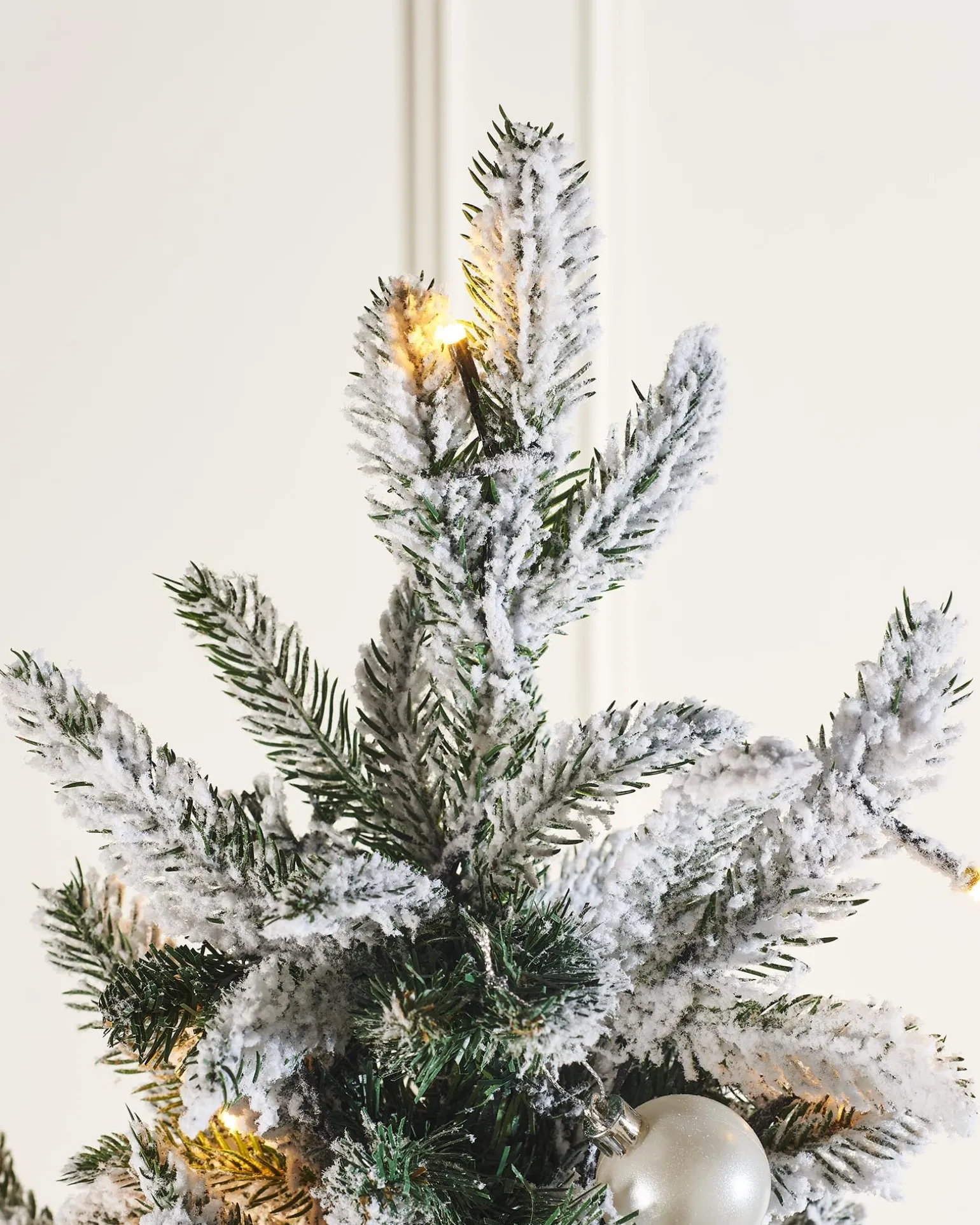Pre-Lit Decorated Snow Flocked Pop-Up Christmas Tree, 6 Ft