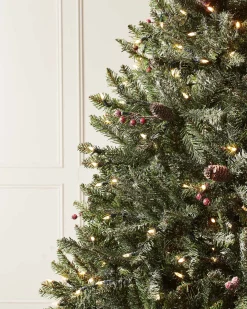 Pre-Lit Decorated Snow Flocked Christmas Tree, 7 Ft