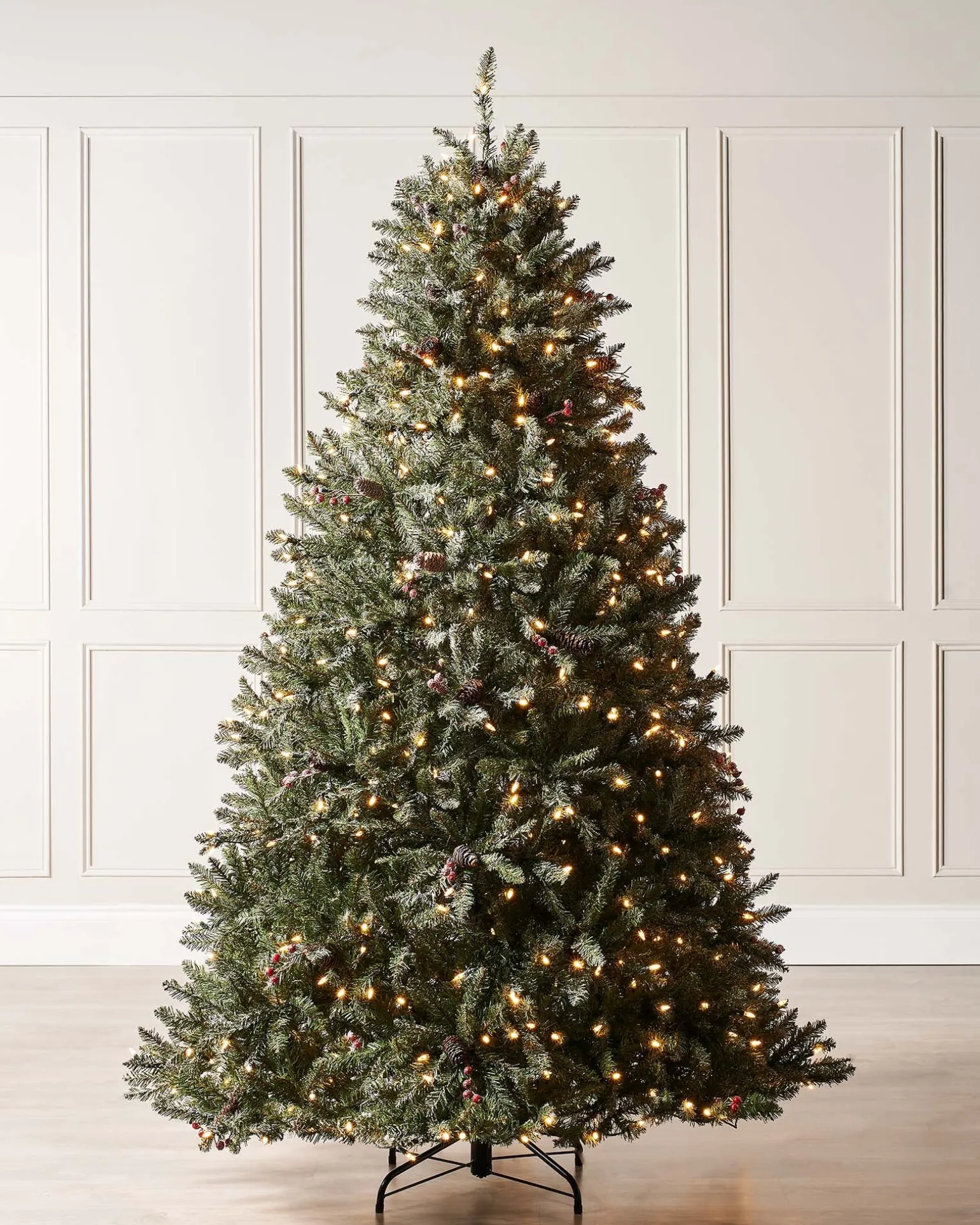 Pre-Lit Decorated Snow Flocked Christmas Tree, 7 Ft