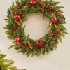 Pre-Lit Decorated Wreath, Apples & Cinnamon Sticks, 76 Cm