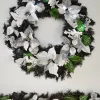 Pre-Lit Decorated Wreath, Black/Silver, 60 Cm