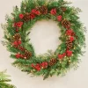 Pre-Lit Decorated Wreath, Pinecones & Berries, 76 Cm