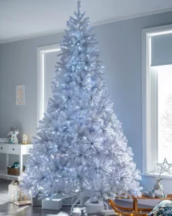 Pre-Lit Deluxe White Pine Multi-Function Christmas Tree, 9 Ft