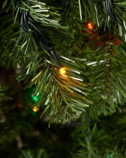 Pre-Lit Emerald Spruce Christmas Tree, Multi Colour, 7 Ft
