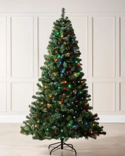 Pre-Lit Emerald Spruce Christmas Tree, Multi Colour, 7 Ft