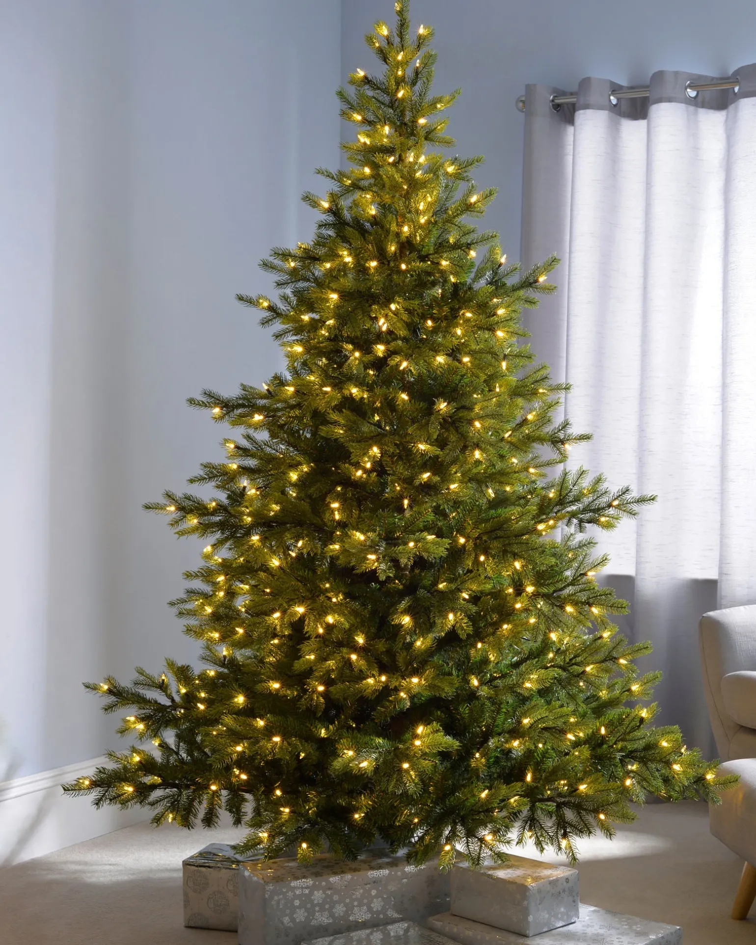 Pre-Lit Empress Pine Multi-Function Christmas Tree, 6 Ft