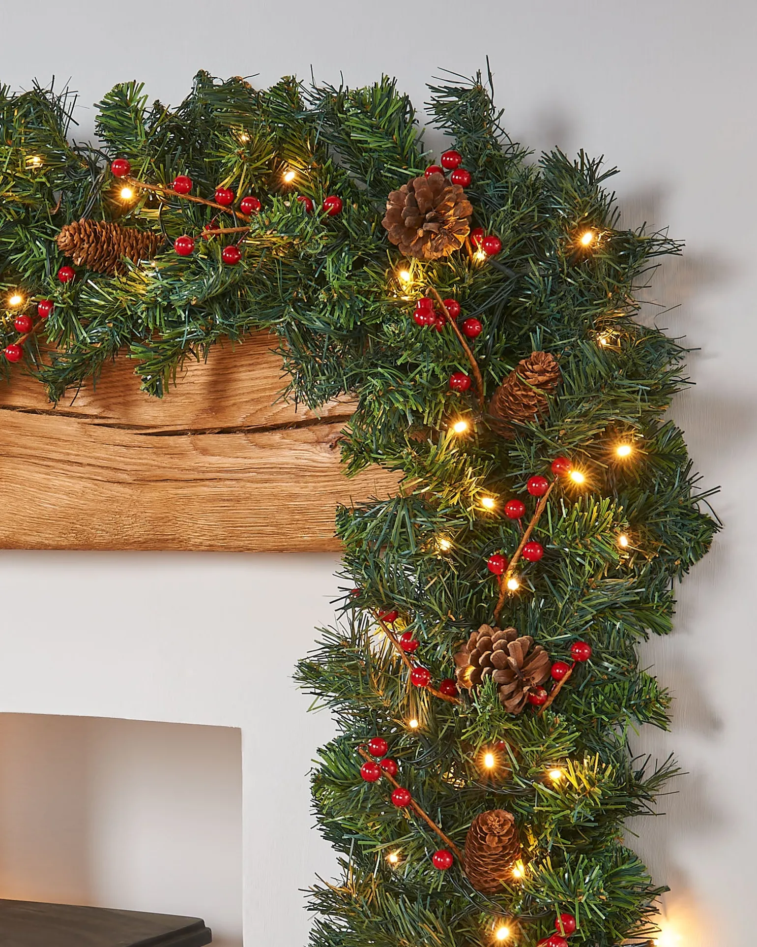 Pre-Lit Extra Thick Garland, 9 Ft
