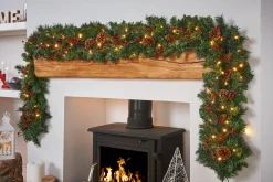 Pre-Lit Extra Thick Garland, 9 Ft