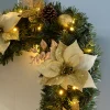 Pre-Lit Extra Thick Garland, Cream/Gold, 9 Ft